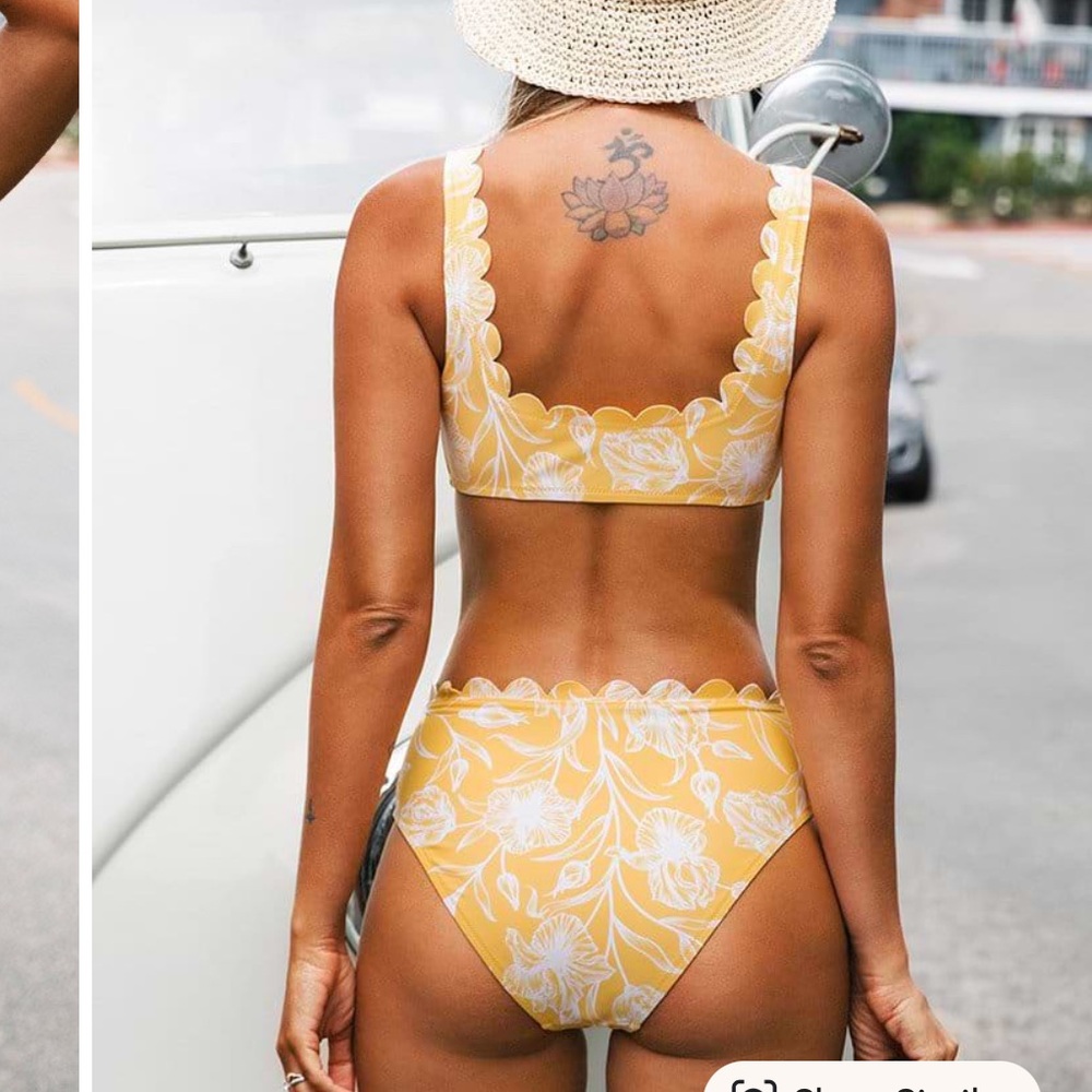 Charleigh Floral Yellow Wide Straps Bikini - Picture 2 of 7